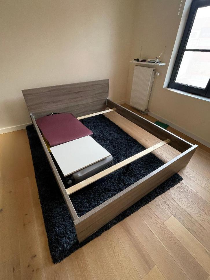 Lit double 160x200 + 2 tables de chevet, Maison & Meubles, Chambre à coucher | Lits, Utilisé, Deux personnes, 160 cm, 200 cm, Enlèvement