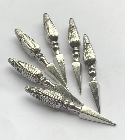 6 verzilverde schoppen, Antiek en Kunst, Antiek | Zilver en Goud, Zilver