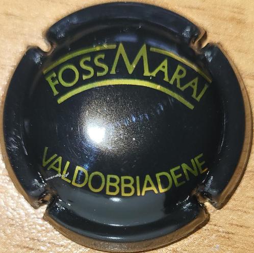 Italiaanse Prosecco-capsule, FOSS MARAI zwart & goud nr 02, Verzamelen, Wijnen, Nieuw, Witte wijn, Italië, Ophalen of Verzenden