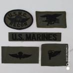 vintage patch 80's US MARINES set van 5 - nieuw., Ophalen of Verzenden, Marine, Embleem of Badge