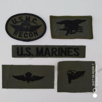 vintage patch 80's US MARINES set van 5 - nieuw. beschikbaar voor biedingen