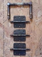 Deurklink brons + scharnieren, Doe-het-zelf en Bouw, Hang- en Sluitwerk, Ophalen, Zo goed als nieuw, Koper of Messing, Klink of Kruk