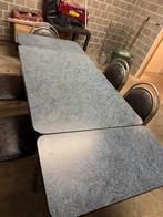 Keukentafel en 5 sterke stoelen, Ophalen, Gebruikt, Rechthoekig, Plastic