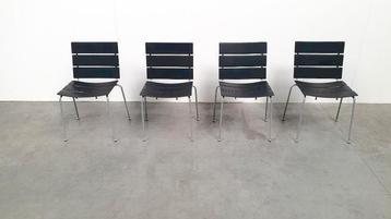 Giancarlo Vegni Fasem Italy Stripe zadelleer stoelen design beschikbaar voor biedingen