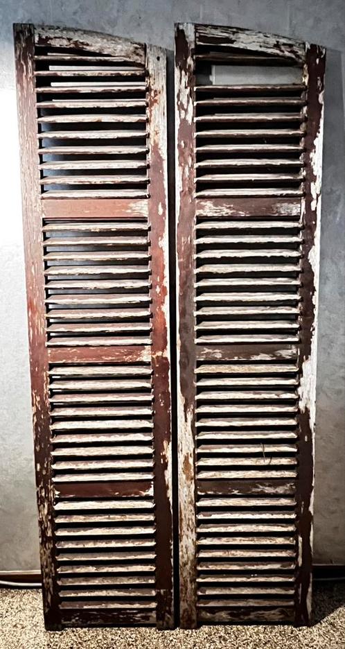 Volets anciens en bois – Authentique charme vintage, Doe-het-zelf en Bouw, Rolluiken, Gebruikt, 200 cm of meer, Minder dan 100 cm