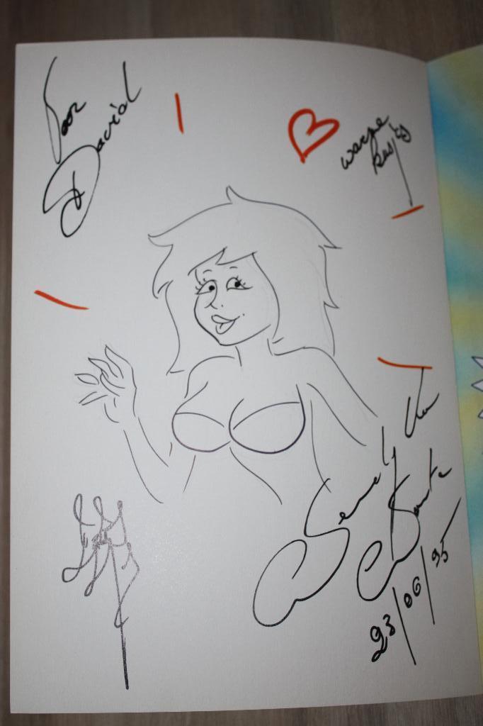 Gesigneerde tekening strip , Wendy stript ze ( van Wanten ), Tony & Yurg, Eén stripboek, Ophalen of Verzenden, Zo goed als nieuw
