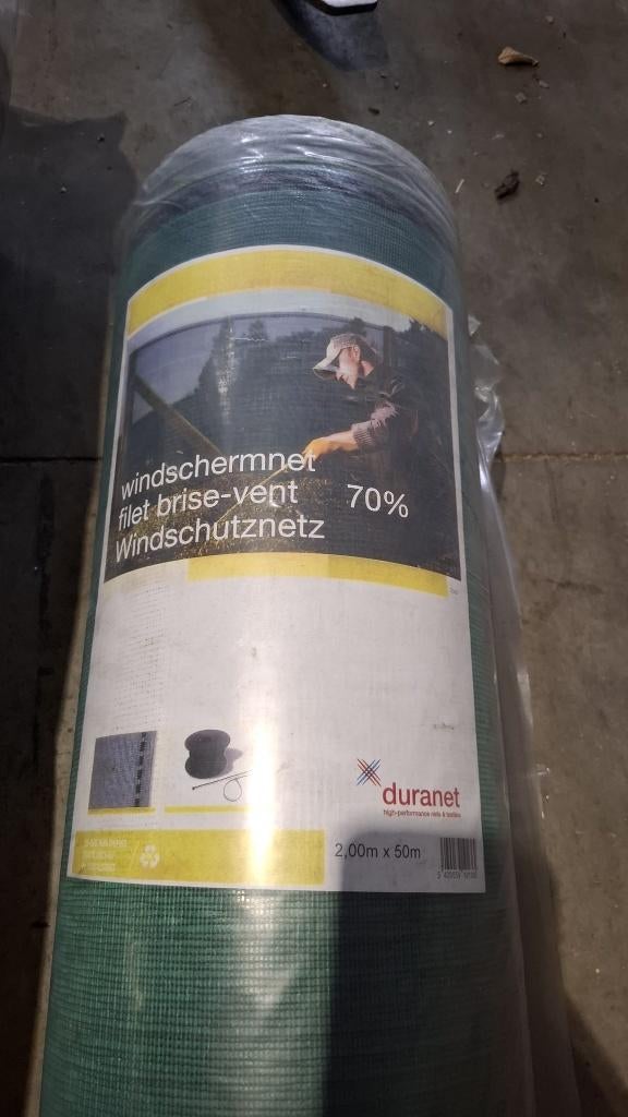 Promo! Nieuwe rol 2x50m Duranet windschermnet 70% groen, Tuin en Terras, Gaas en Draad, Ophalen, Nieuw