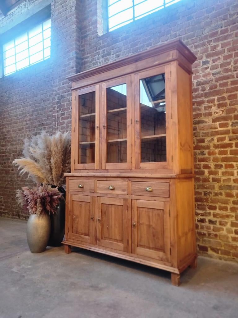 Buffet/vitrine en teck LIVRAISON GRATUITE, Teck, 25 à 50 cm, Indo, Avec tablette(s)