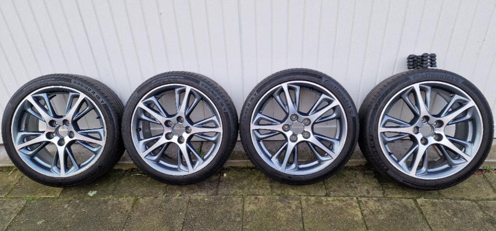 Honda Civic/Accord 18ich velgen5x114,3 met Continental225/40, Pneus et Jantes, Véhicule de tourisme, Pneus été, 18 pouces