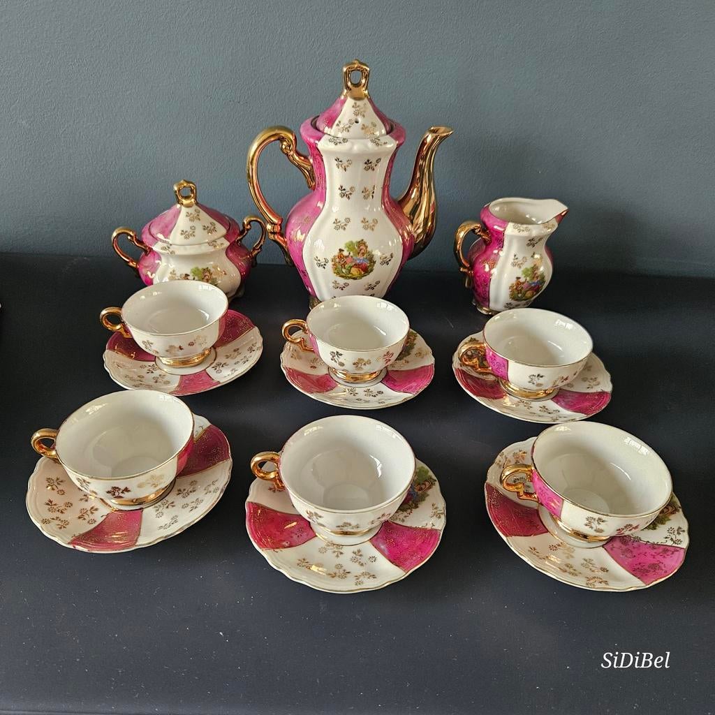 Porseleinen oud mokka/theeservies romantische barok dresden, Ophalen