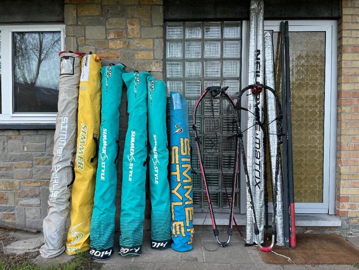 windsurf set Tabou/Fanatic/Simmer, Watersport en Boten, Windsurfen, Gebruikt, Complete set, 250 tot 300 cm, Met vin(nen), Ophalen