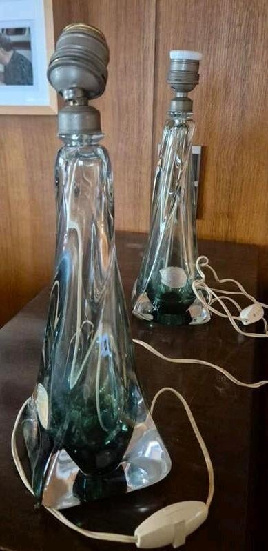 Val Saint Lambert groen tafellamp, Huis en Inrichting, Ophalen