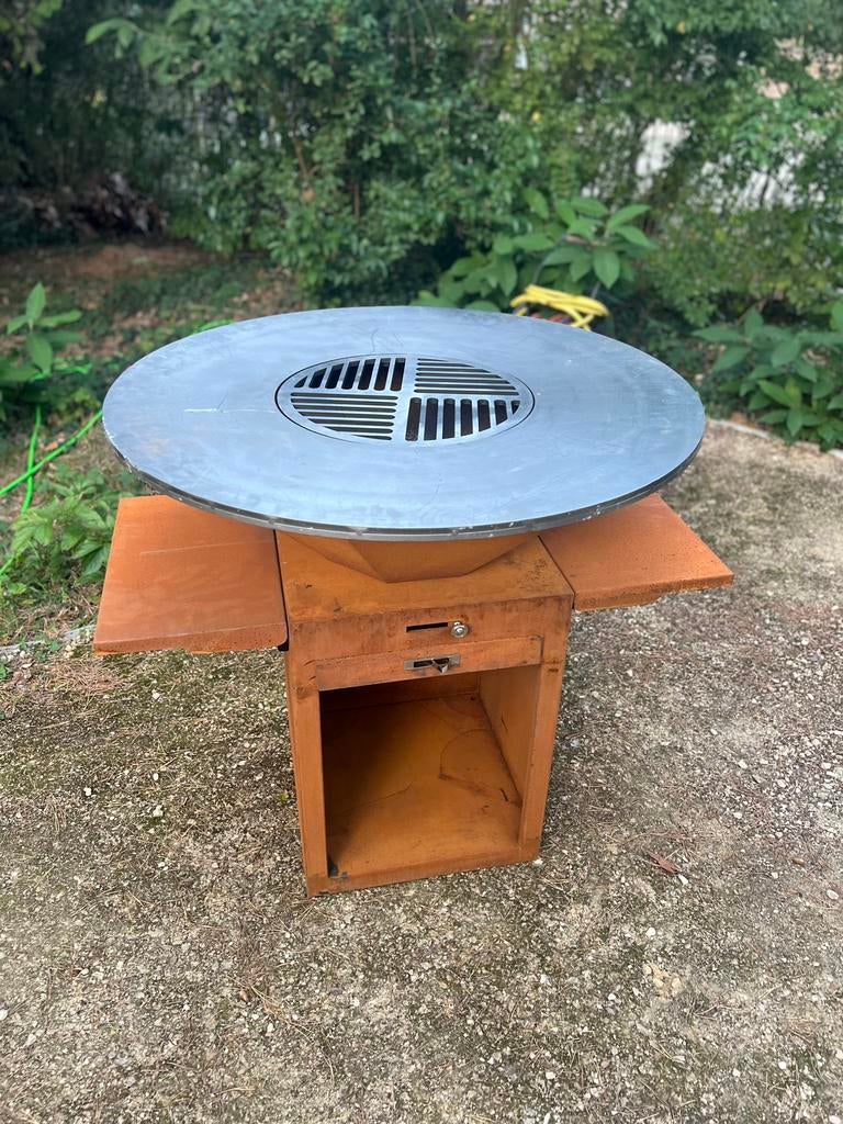 Plancha BBQ cortenstaal, Tuin en Terras, Houtskoolbarbecues, Nieuw, Ophalen