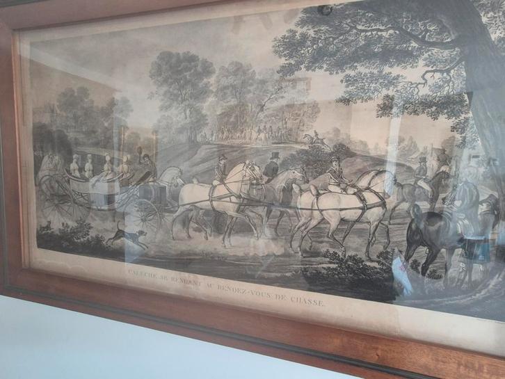 Lito Carle Vernet « Rendez-vous de chasse », Antiquités & Art, Art | Peinture | Classique, Enlèvement