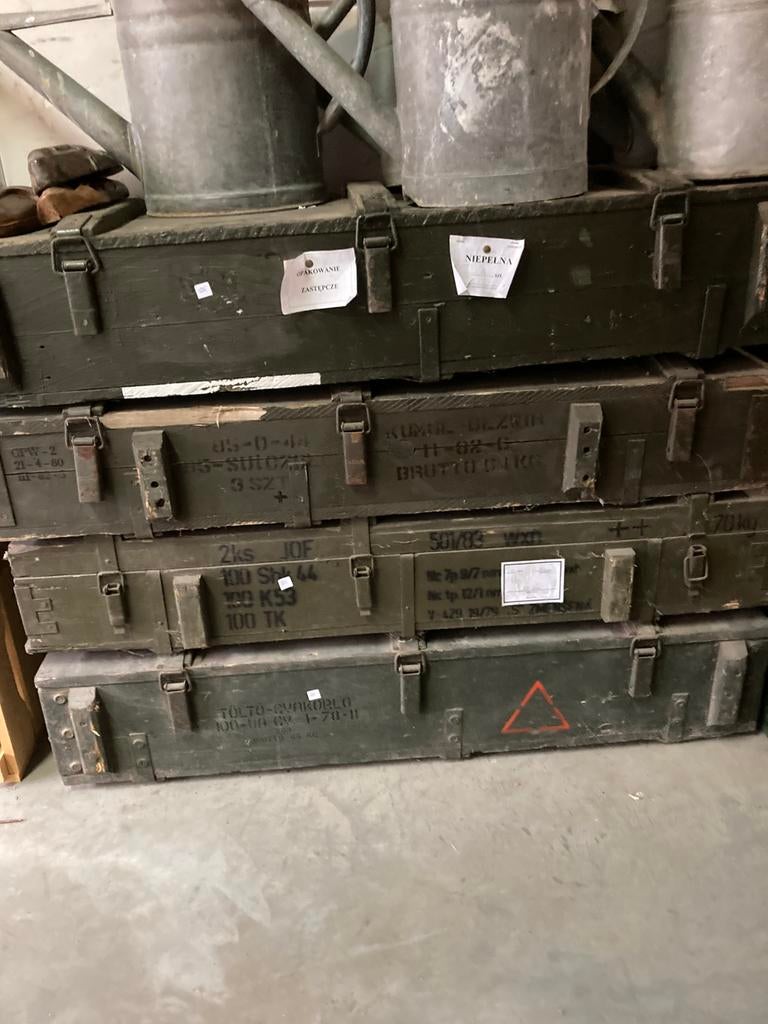 Mooie oude houten legerkisten ,munitiekisten ,10 euro p.stuk, Ophalen, Gebruikt