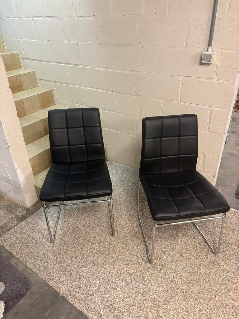 BELIANI KIRON - Vergaderstoel set van 2- Zwart - Kunstleer, Neuf, Enlèvement ou Envoi, Deux, Cuir