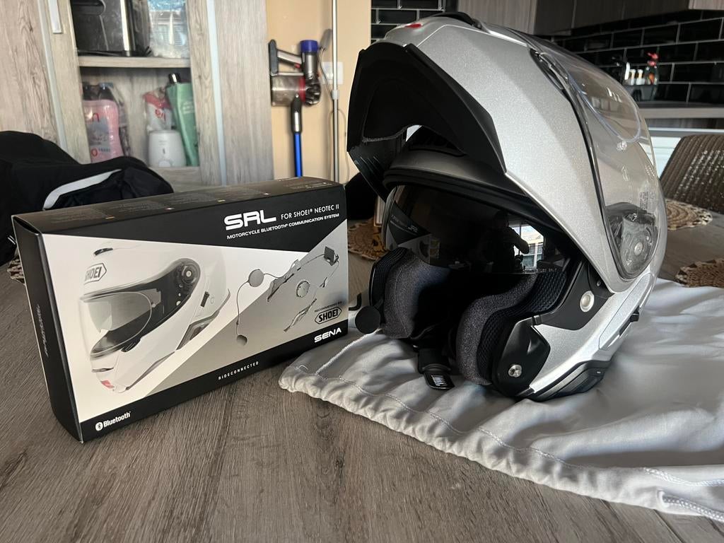Shoei Neotec 2 + Sena SRL Intercom (nieuwstaat), Ophalen of Verzenden, S, Systeemhelm, Shoei