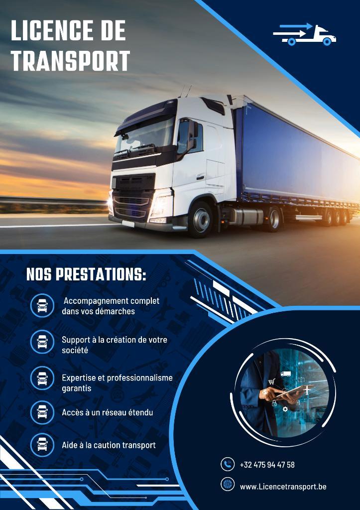 Licence de transport avec caution+ accompagnement comptable, Auto diversen, Overige Auto diversen, Ophalen