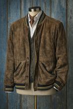 Vintage suède leren bomberjack – maat 54, Enlèvement ou Envoi, Porté, Taille 52/54 (L), Autres couleurs