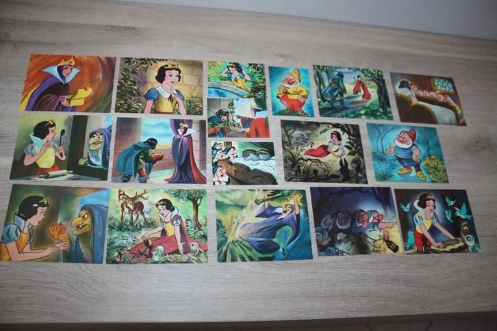 Walt Disney 17 oude prenten Sneeuwwitje , als nieuw, Collections, Disney, Comme neuf, Image ou Affiche, Blanche-Neige ou Belle au Bois Dormant
