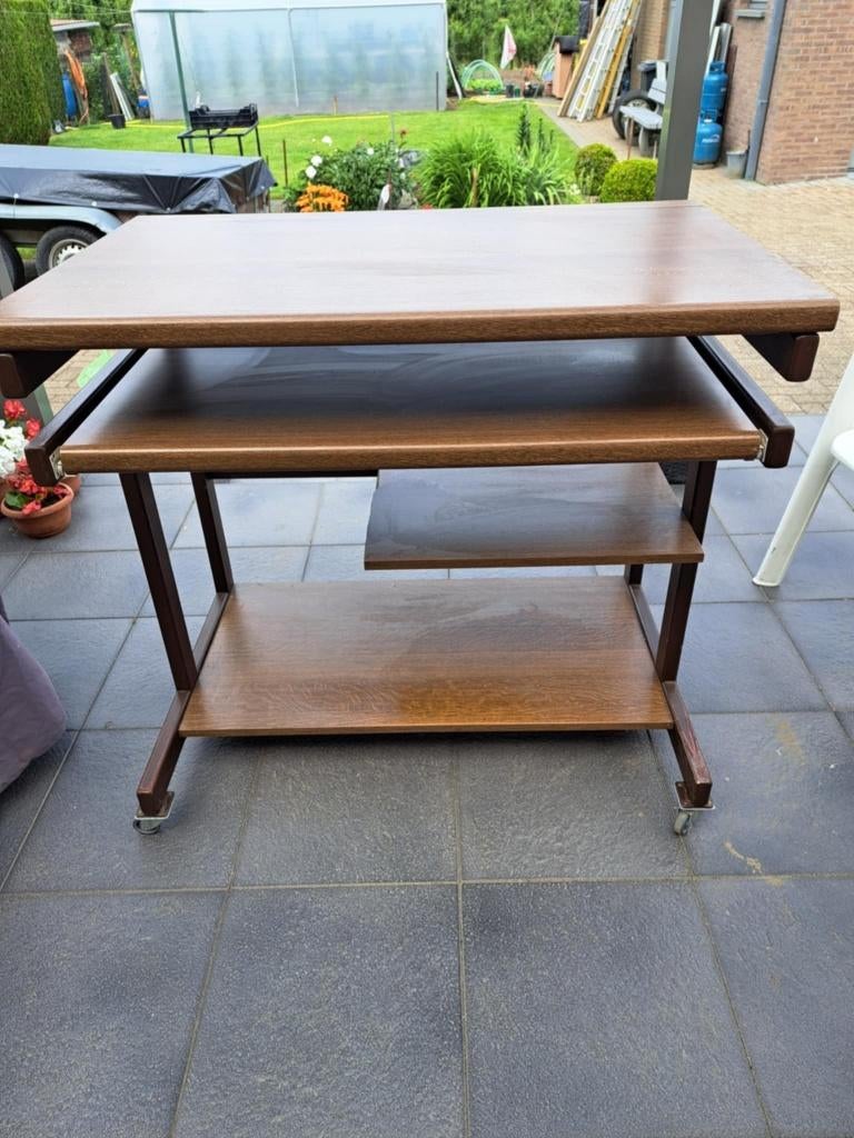 Bureau, Maison & Meubles, Bureaux, Enlèvement, Avec roues, Comme neuf, Brun