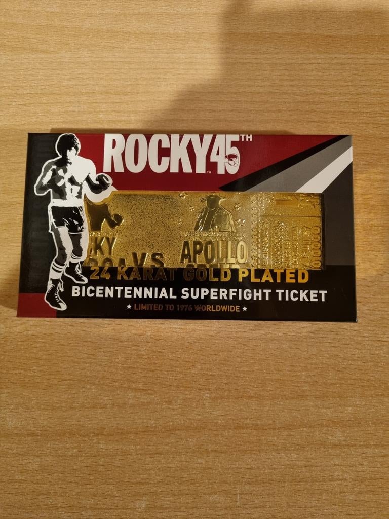 Ticket plaqué or rocky 45th édition limitée, Collections, Enlèvement ou Envoi
