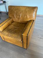 Vintage feautuil 1-zit, Huis en Inrichting, Ophalen, Gebruikt, Leer