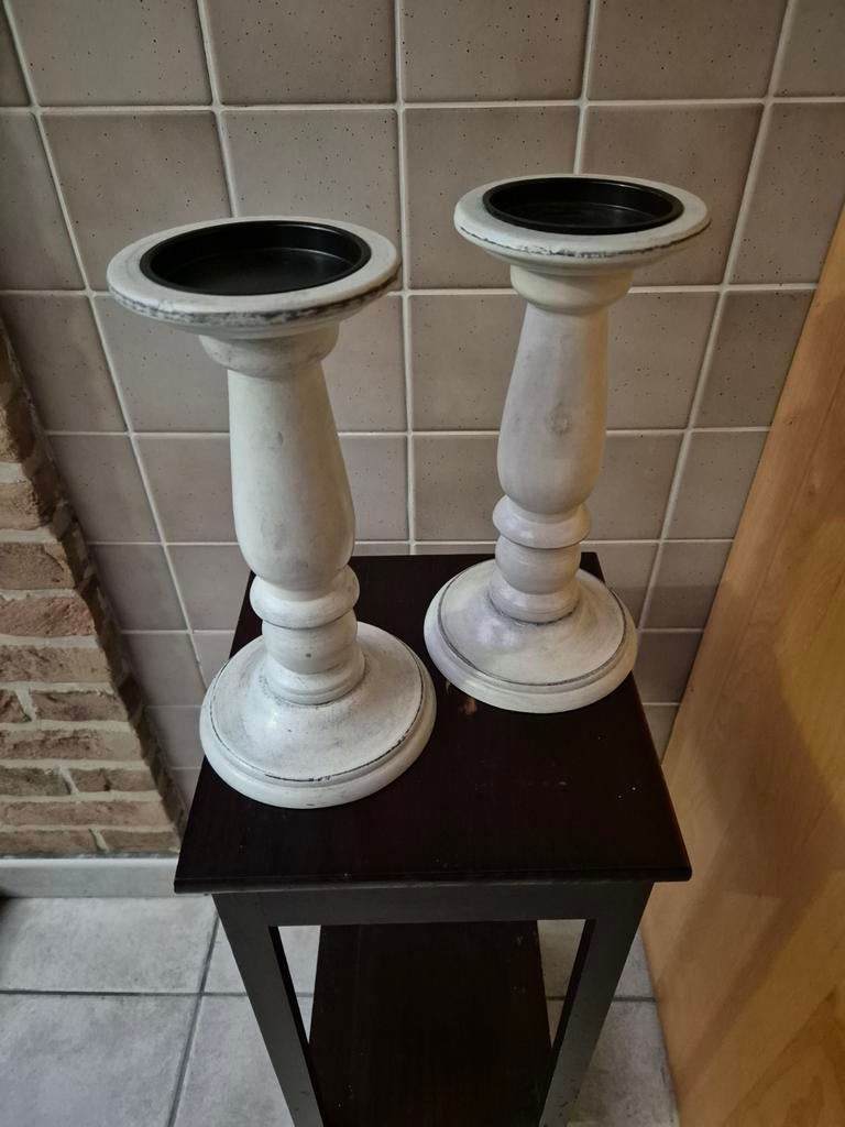 Vintage houten decoratieve kandelaars, Ophalen