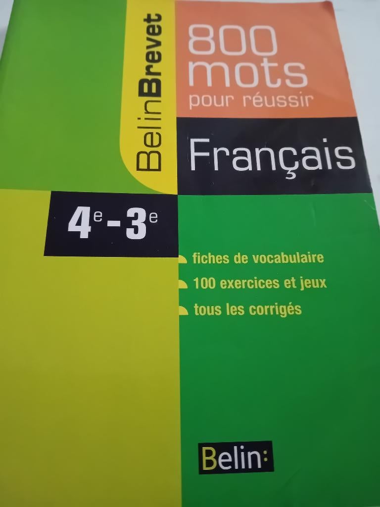 Livre belin brevet 800 mots pour réussir français, Livres, Enlèvement ou Envoi, Français