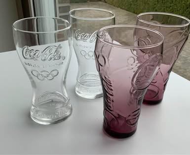 4 stuks Coca cola glazen hoogte +-14,5cm, Ophalen, Zo goed als nieuw