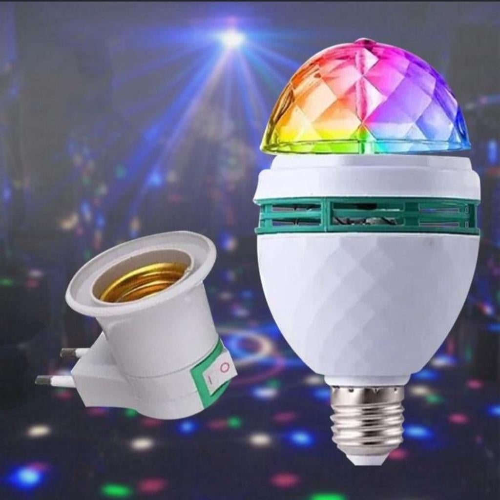 Kleurrijke auto rotating RGB LED disco party lamp E27 3W 230, Ophalen of Verzenden, Nieuw, Licht, Kleur