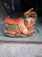Houten uitgesneden schommel olifant, Antiek en Kunst, Ophalen