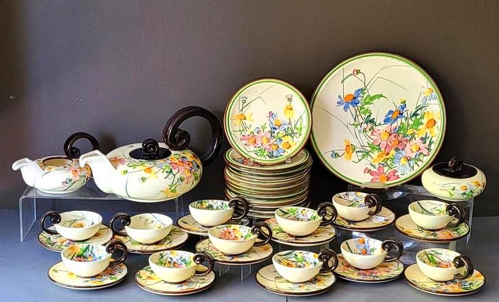 ️✔️Service à Thé/café12 personnes Giraud Vallauris 50', Antiquités & Art, Antiquités | Services (vaisselle) complet, Enlèvement ou Envoi