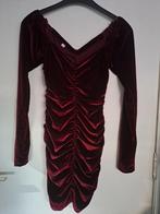 Robe de soirée velours bordeaux froncée, Kleding | Dames, Jurken, Overige kleuren, Verzenden, Zo goed als nieuw, SHEIN