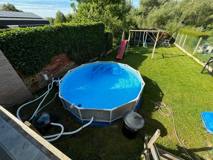 Intex zwembad 366x76 + zandfilterpomp + extra's, Jardin & Terrasse, Piscines, Utilisé, Piscines hors sol, Moins de 80 cm, Rond