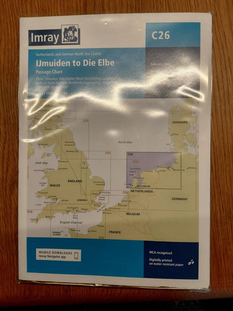 Zeekaarten Noordzee, Ophalen