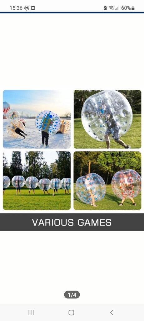 Zorb bumperballen, Jardin & Terrasse, Outils à main, Enlèvement