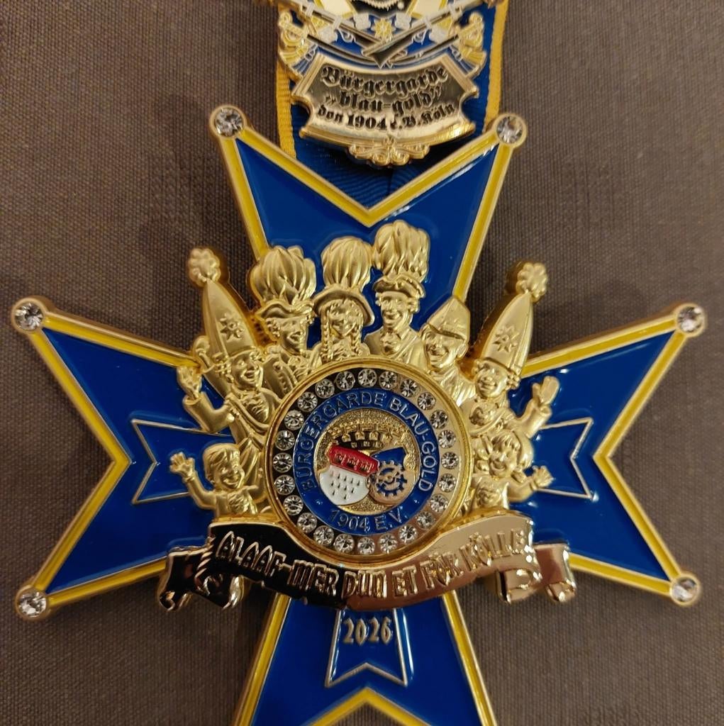 Prachtige medaille Bürgergarde blau-gelb 2026, Verzamelen, Ophalen of Verzenden