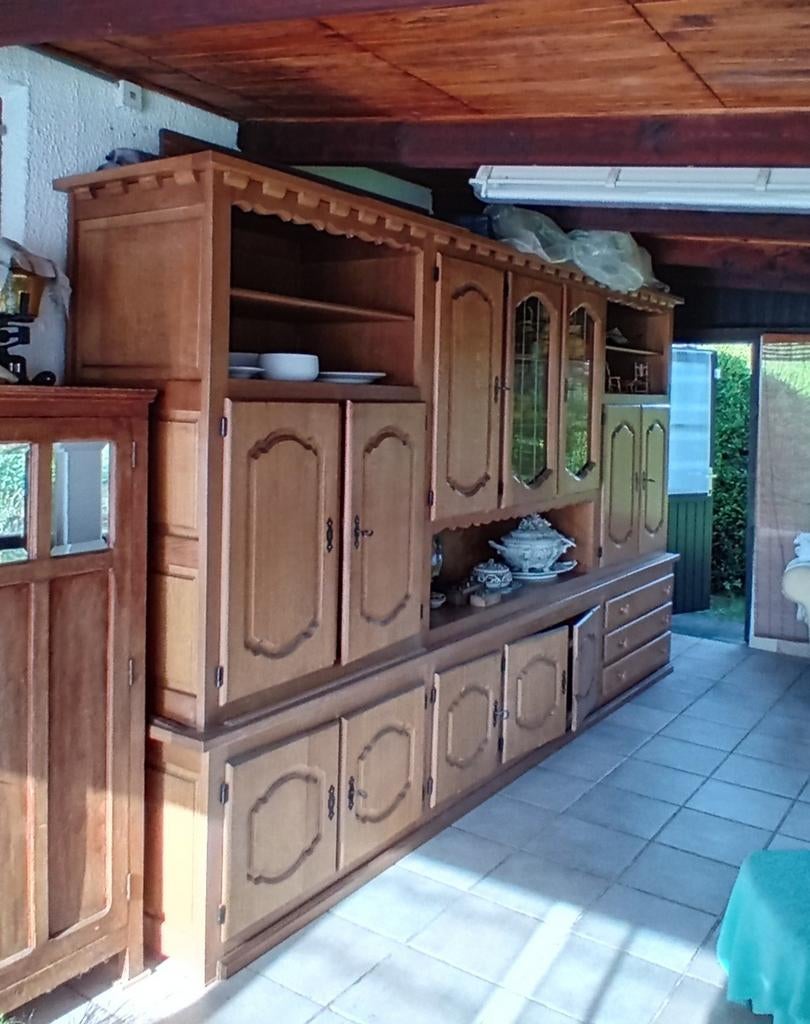 Groot eikenhouten dressoir, Huis en Inrichting, Kasten | Buffetkasten, Eikenhout, Ophalen