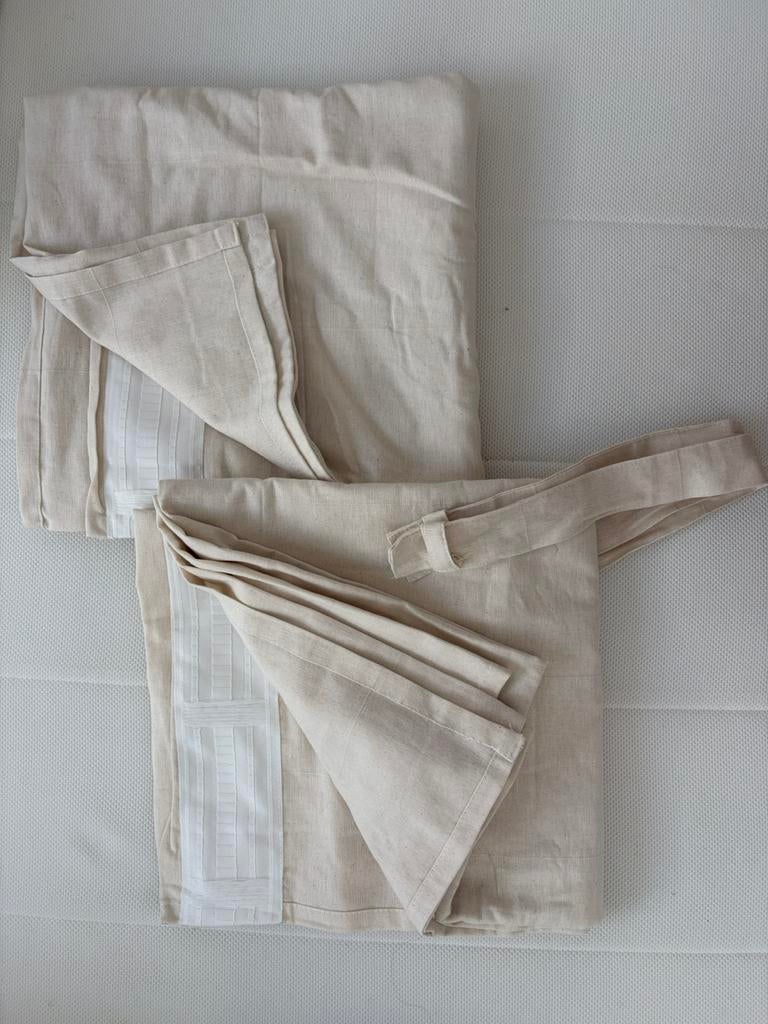 Gordijnen 140x300 cm in gebroken wit, Ophalen, 100 tot 150 cm, 200 cm of meer, Wit