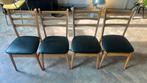 Set 4 vintage eetkamerstoelen hout zwart retro, Huis en Inrichting, Ophalen, Zo goed als nieuw, Zwart, Hout