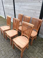 6 Teakhouten stoelen voor binnen in zeer goede staat, Huis en Inrichting, Ophalen