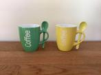2 tasses à café (vert et jaune), Neuf, Enlèvement ou Envoi, Autres marques, Autres types