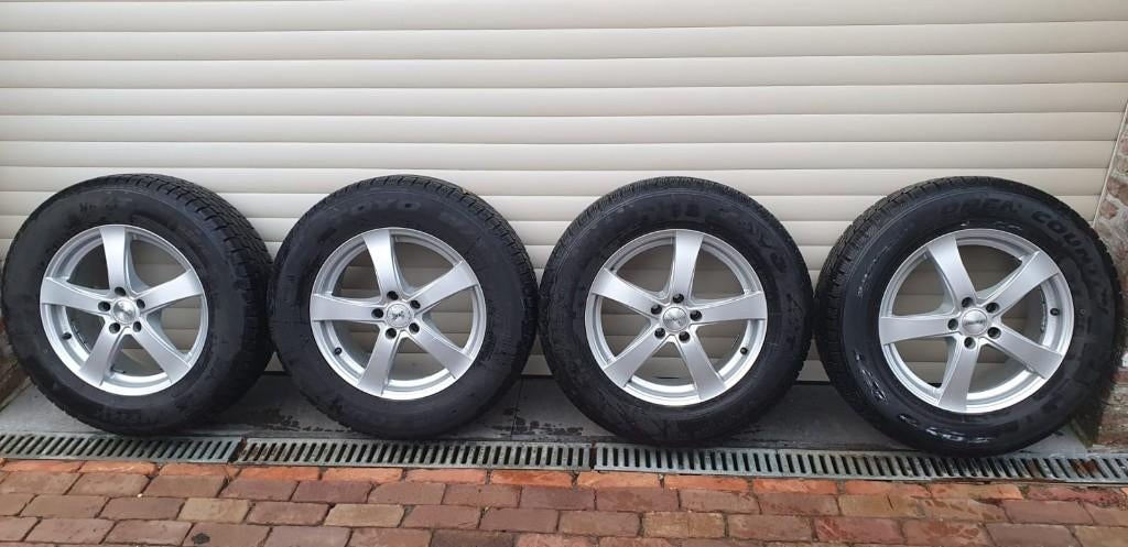 4x Wintervelgen + banden 17 inch, Ophalen, Gebruikt, Banden en Velgen, 17 inch