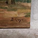 Ruelle ensoleillée bordée de platanes (Ca1900) - Daniel Quyo, Antiquités & Art, Enlèvement