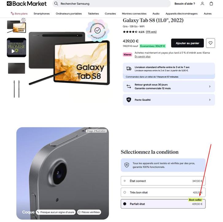 Samsung Galaxy Tab S8 – État impeccable, Informatique & Logiciels, Android Tablettes, Comme neuf, Wi-Fi, 11 pouces, 128 GB, GPS
