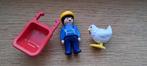 Playmobil boer met kip en kruiwagen, Ophalen, Gebruikt