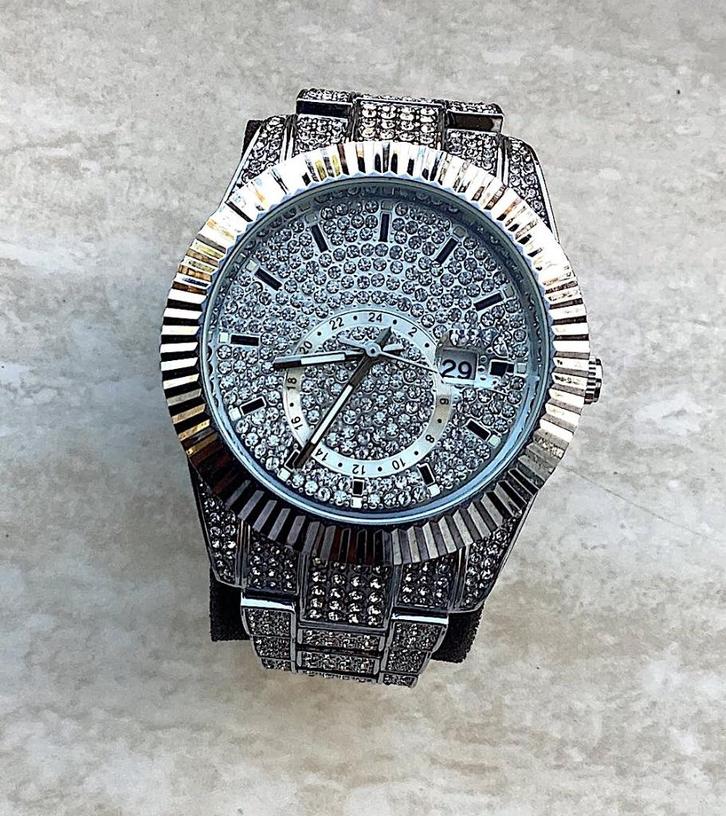 horlog model Sky-Dweller Oyster horloge Iced Out diamanten ., Handtassen en Accessoires, Horloges | Heren, Nieuw, Polshorloge