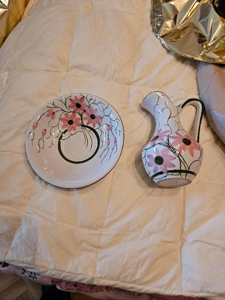 Vintage keramieke kom‑en‑kan set, Antiek en Kunst, Antiek | Keramiek en Aardewerk, Ophalen