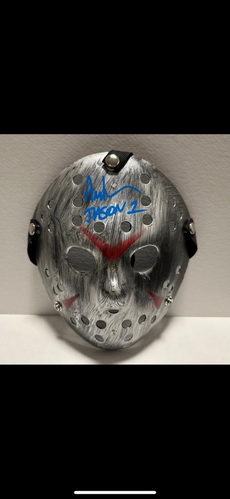 FRIDAY THE 13TH HOCKY MASKER HAND GESIGNEERD, Collections, Cinéma & Télévision, Neuf, Film, Enlèvement ou Envoi
